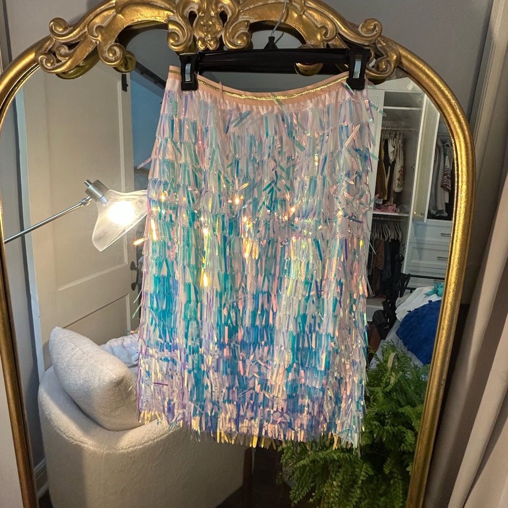 Glamorous Multicolor Fringe A-Line Skirt